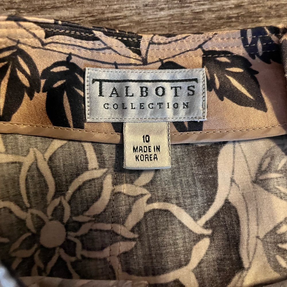 Talbots Floral A-Line Skirt - Navy and Cream - Picture 5 of 7